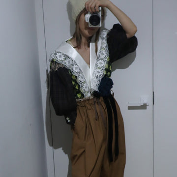 MERYLL ROGGE  MICRO RUFFLE TOP