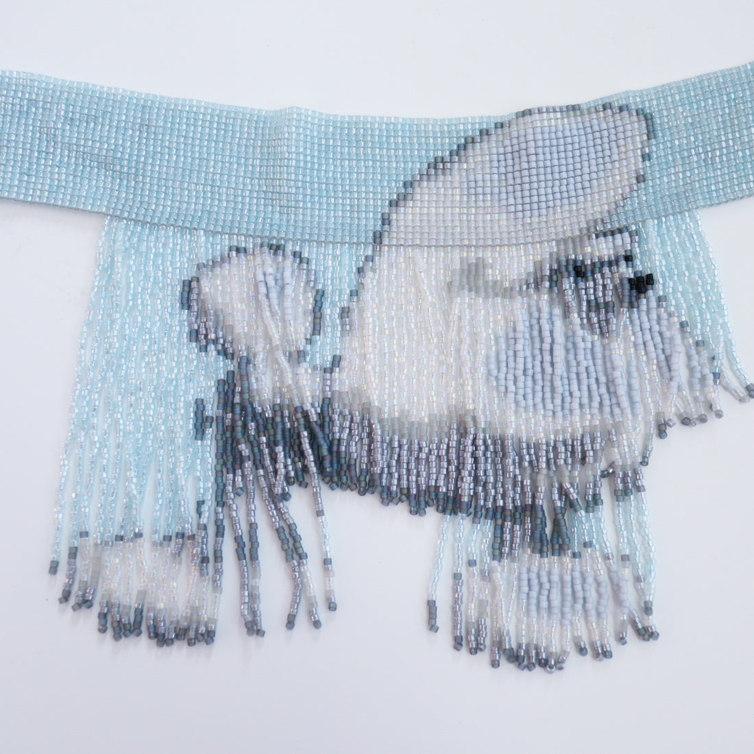 ADRABLE  FRINGE CHOKER LIGHT BLUE