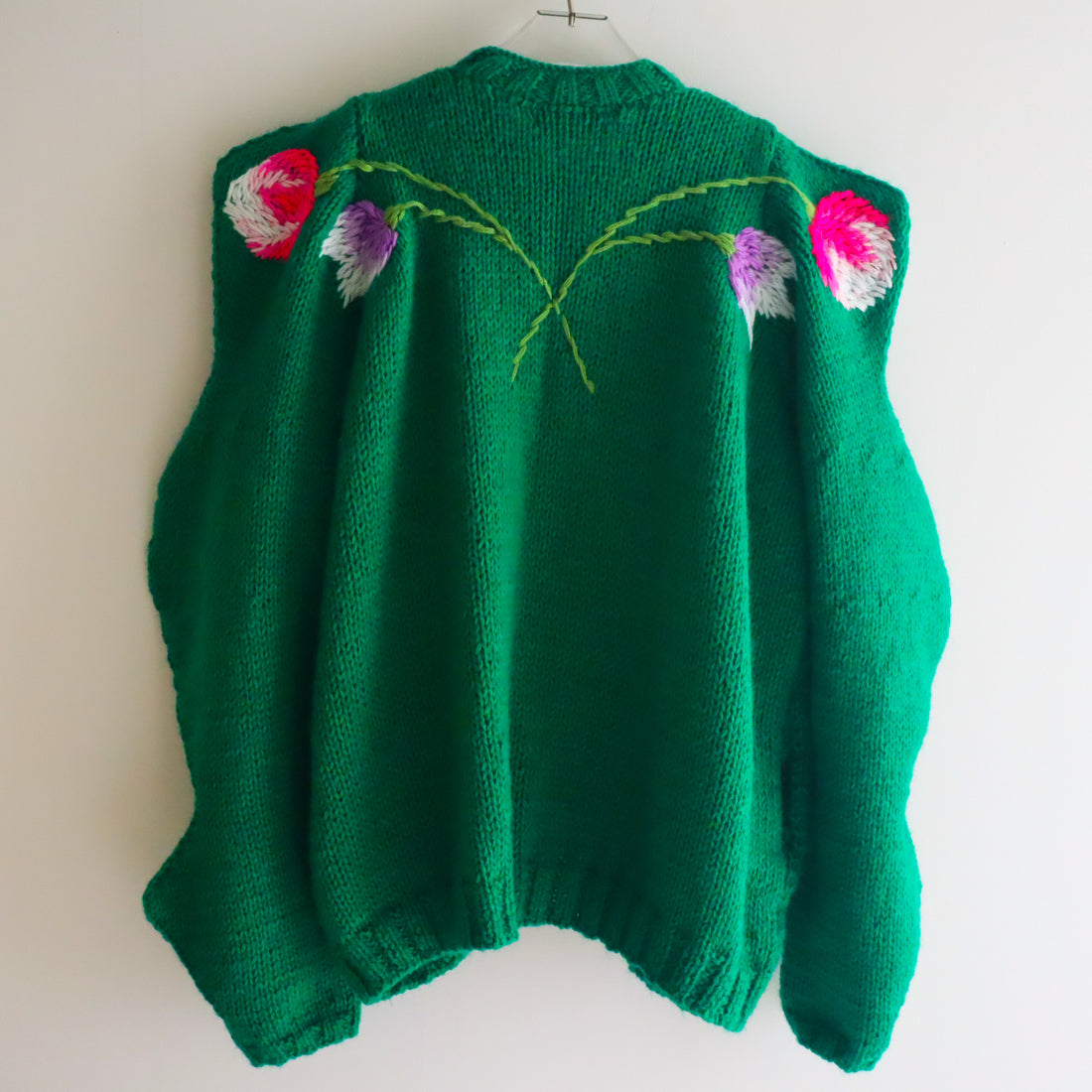 SOFIO GONGLI  SWAN KNIT CARDIGAN GREEN