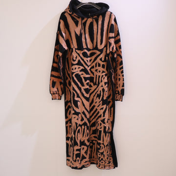 VAVA DUDU  HODDIE LONG DRESS 75 BLACK×CAMEL