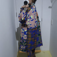 JULIA HEUER  JOHAN HANDPLEATED COAT IN
PATCHWORK INGRID