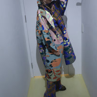JULIA HEUER  JOHAN HANDPLEATED COAT IN
PATCHWORK INGRID