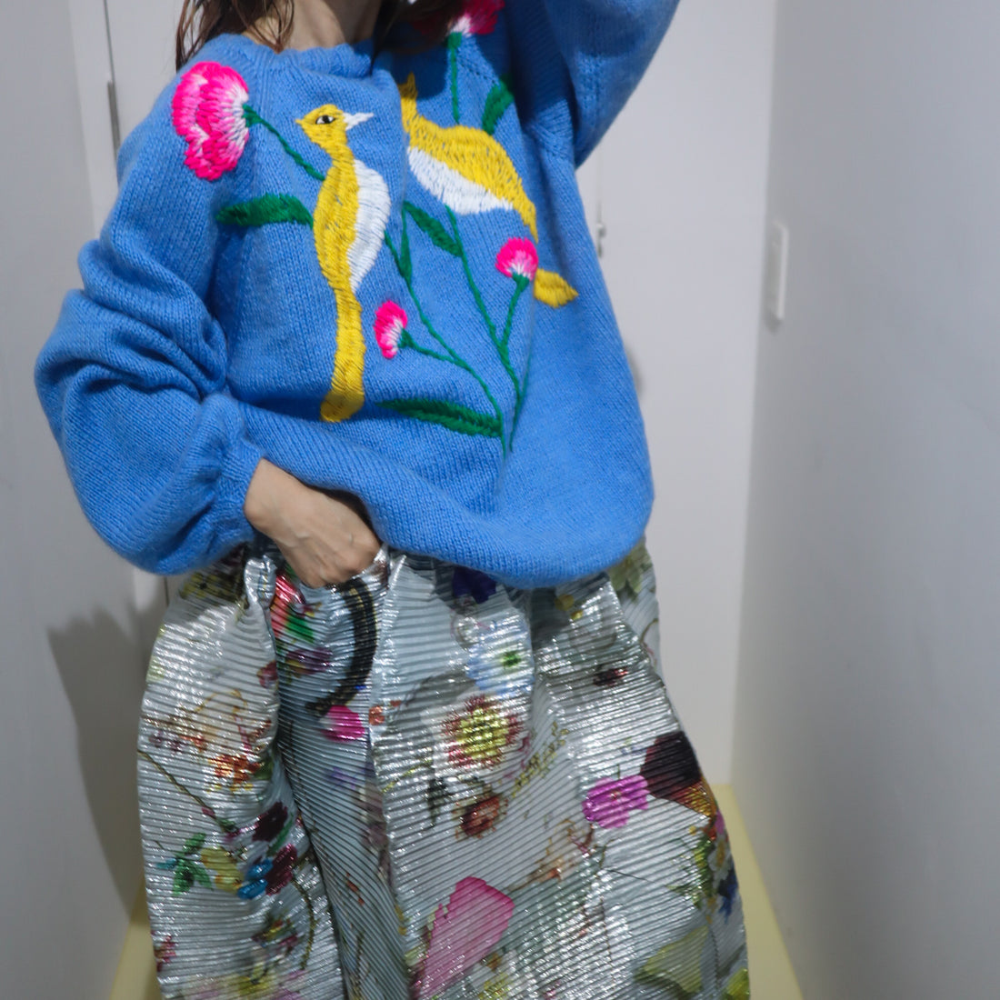 SOFIO GONGLI  PULLOVER KNIT BLUE