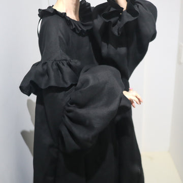 【受注生産】ANIGIG  GATHERED MAXI DRESS BLACK