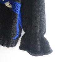 SOFIO GONGLI  FLOWER KNIT CARDIGAN CHARCOAL