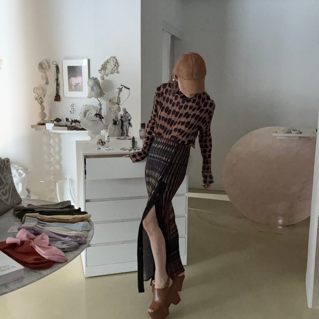 JULIA HEUER  EGON PLEATED KNIT SKIRT IN JONI