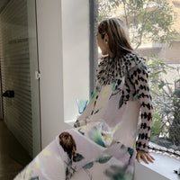 JULIA HEUER  MAYA HANDPLEATED DRESS IN EDWARD