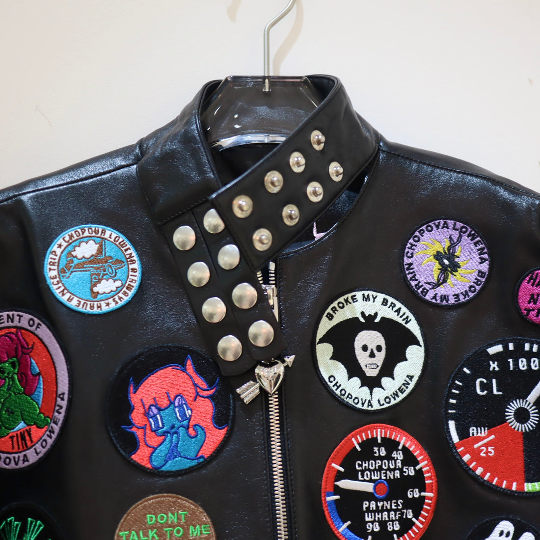 CHOPOVA LOWENA PATCH BLACK LEATHER JACKET – GIGINA CHOPOVA LOWENA PATCH BLACK LEATHER JACKET – GIGINA