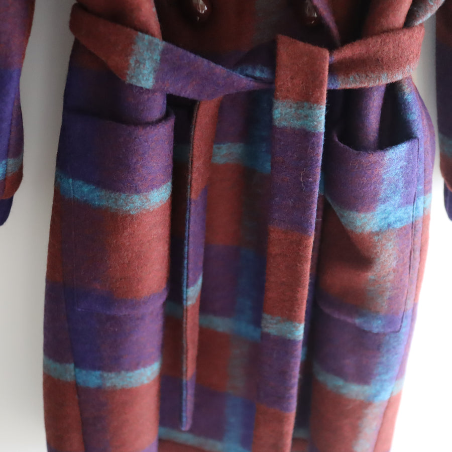 FRANZIUSTOWEL COAT ORANGEBLUE CHECK