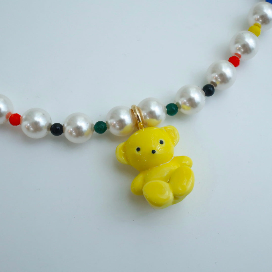 ANDRESGALLARDO  TEDDY BEAR & PEARLS NECKLACE