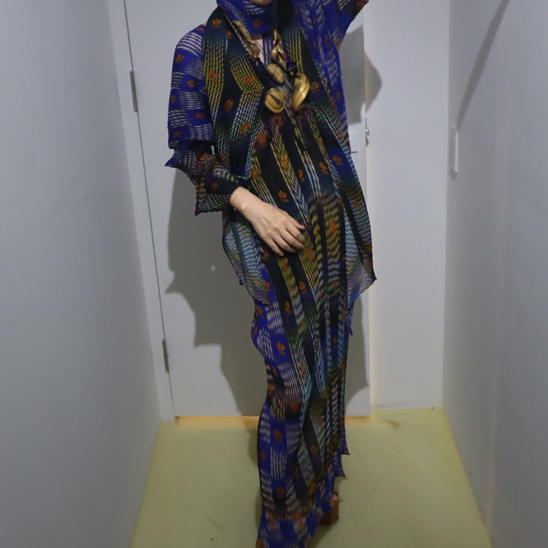 JULIA HEUER  SUE HANDPLEATED KAFTAN IN DARK HELGE