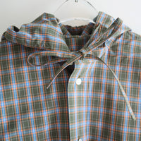 ＜EXCLUSIVE＞MERYLL ROGGE  CLASSIC SHIRT WITH HOOD KHAKI BROWN×ORANGE×BLUE CHECK