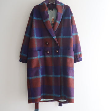 FRANZIUS  TOWEL COAT ORANGE  BLUE CHECK