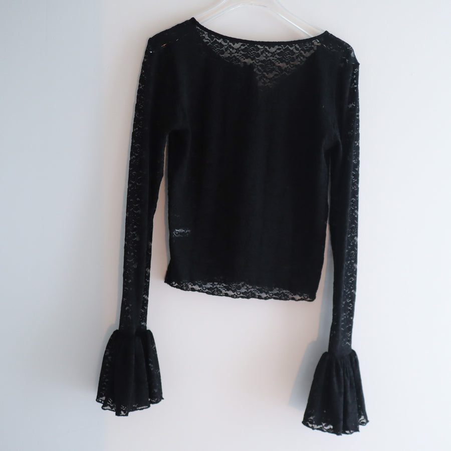 ANIGIGBELL SLEEVE LACE HENLEY TOP