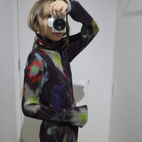 JULIA HEUER  RU PLEATED KNIT PULLOVER IN EDWARD