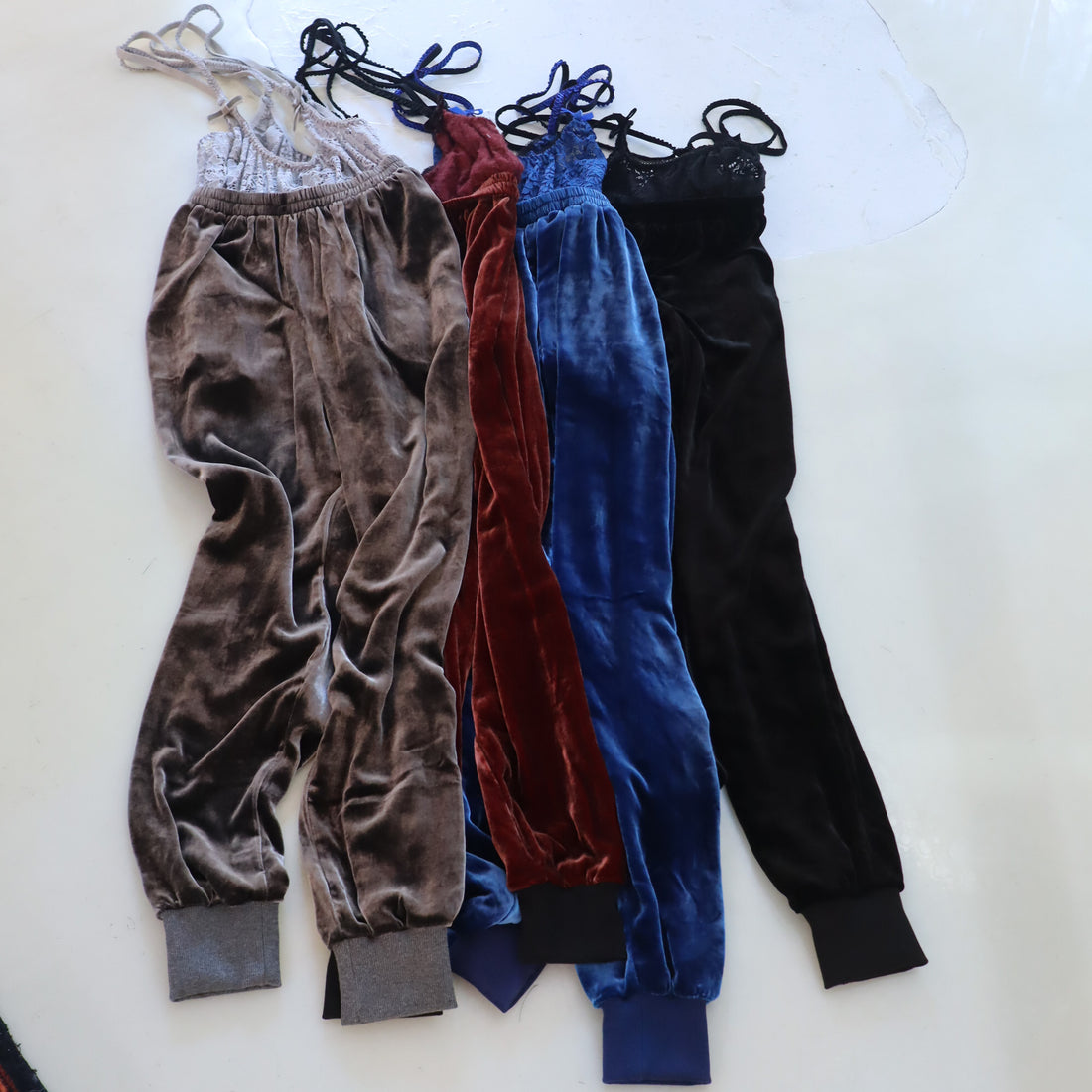 TRANSE PARIS  SILK VELVET PANTS