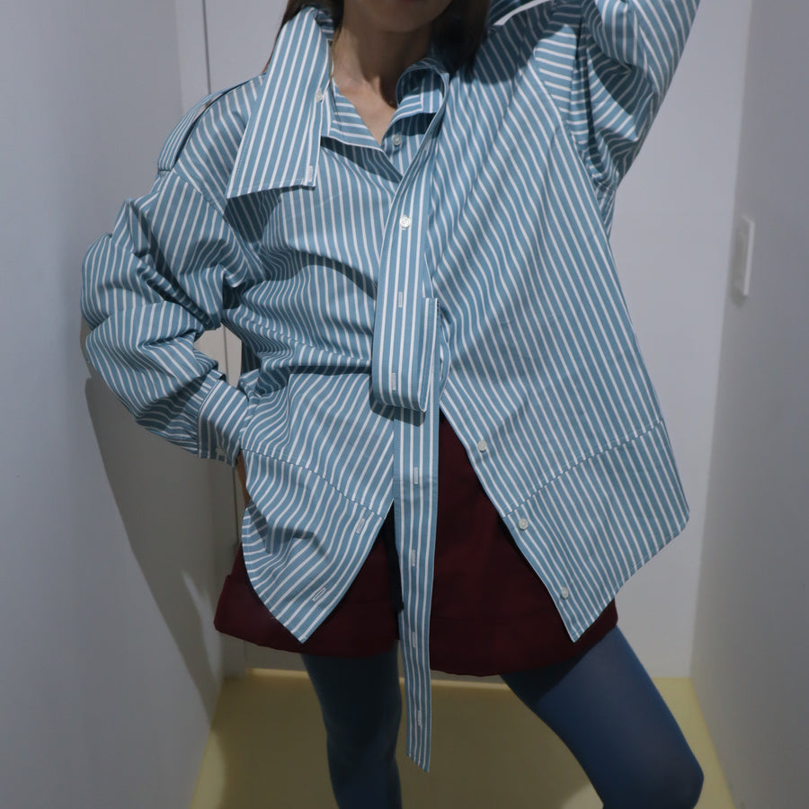 MERYLL ROGGEDECONSTRUCTED SHIRT GREEN BLUE