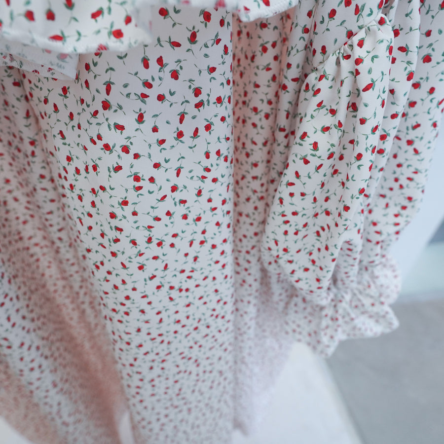 ANIGIGFLORIS DRESS FLOWER WHITE x RED
