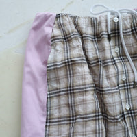 MIKIOSAKEBE  LAYERED PANTS WHITE-BEIGE