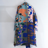 JULIA HEUER  JOHAN HANDPLEATED COAT IN
PATCHWORK INGRID