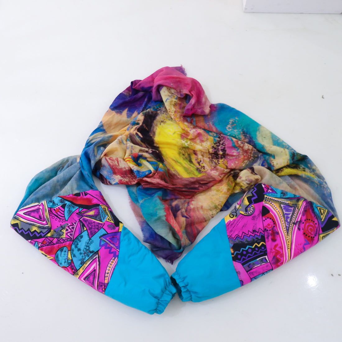 BLESS PUFFED SLEEVE SCARF MIX COLOR