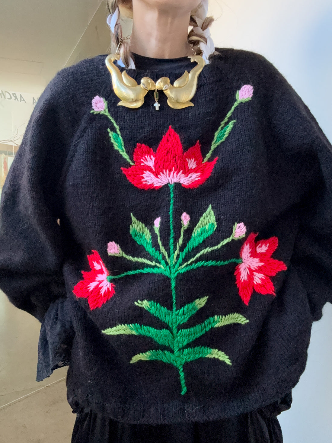 SOFIO GONGLI  PULLOVER KNIT  BLACK