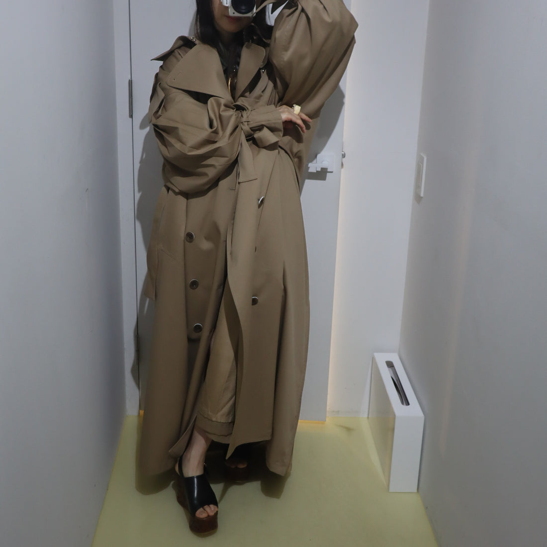 ANREALAGE HOMME   PANEL PATCHWORK TRENCH COAT