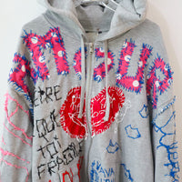 VAVA DUDU  EMBROIDERY HOODIE GRAY