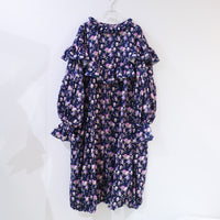 ANIGIG  FLORIS DRESS FLOWER NAYV x PINK LAVENDER