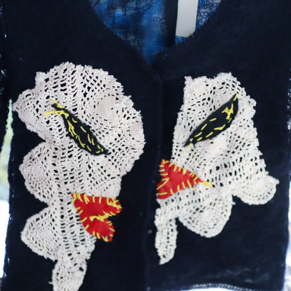 VAVA DUDU  EMBROIDERY CARDIGAN NAVY