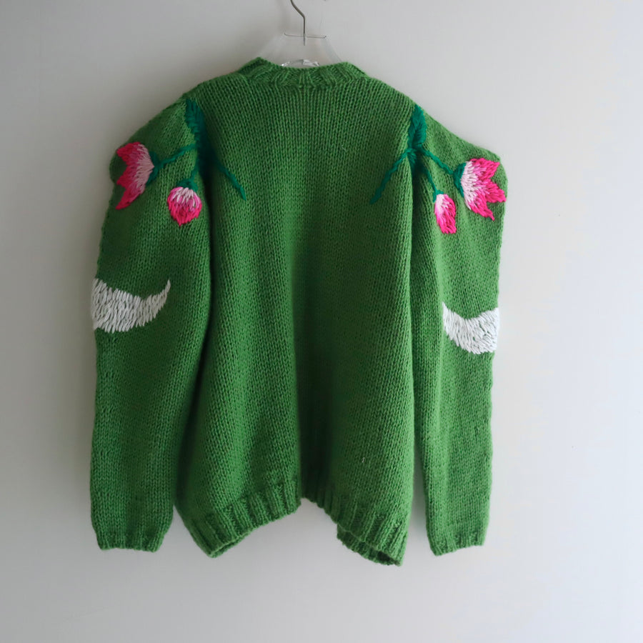 SOFIO GONGLIWAVE KNIT CARDIGAN GREEN “A”