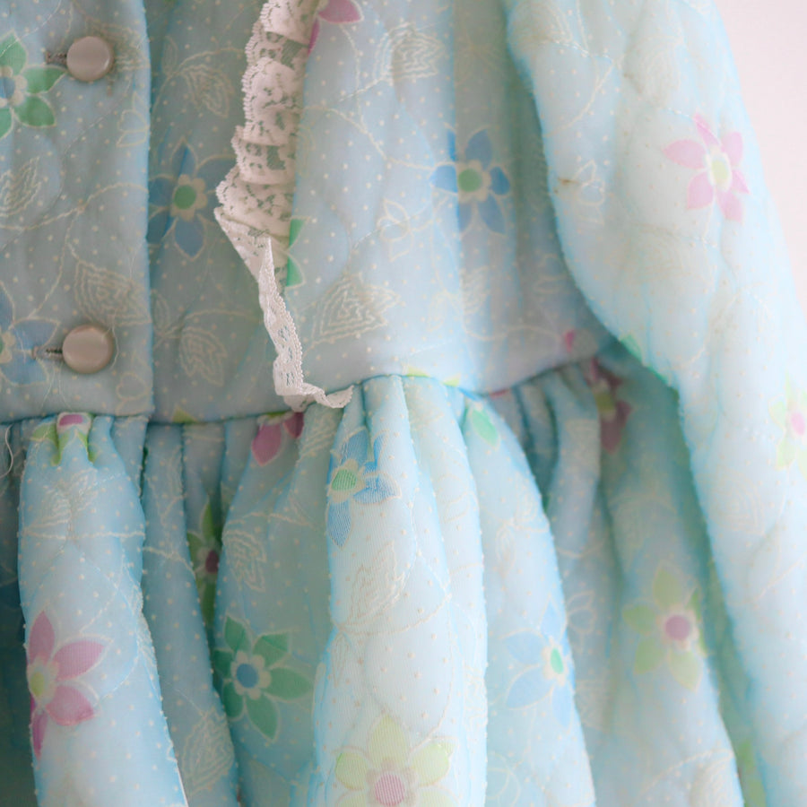 ANIGIGPUDDING COAT SHORT FLOWER×LIGTH BLUE