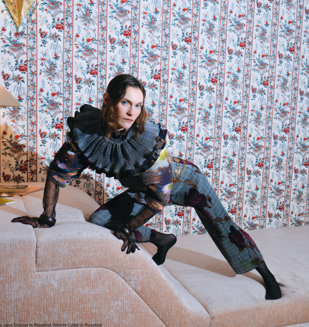 JULIA HEUER  JACK PLEATED TROUSERS IN ROSALIND