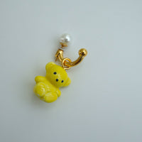 ANDRESGALLARDO  TEDDY BEAR & PEARL SING EARRING