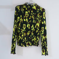 JULIA HEUER  KARL SMOCK PLEATED TOP IN ELECTRIC INGRID