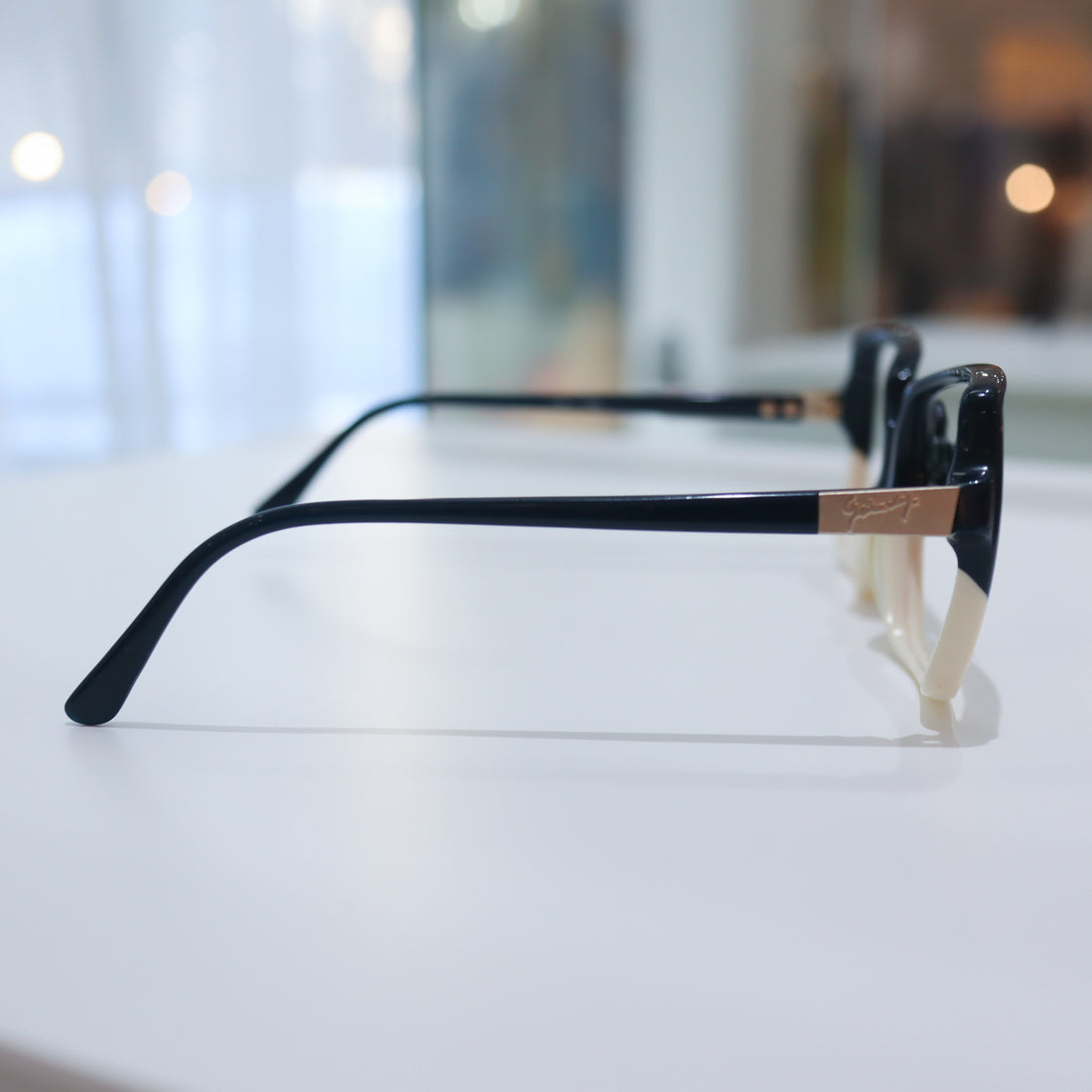 ANIGIG  MOLDING GLASSES NAVY×IVORY