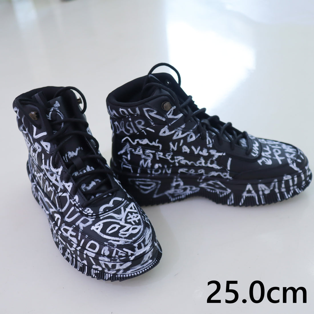 VAVA DUDU   PAINTED SNEAKERS PUMA BOOTS BLACK