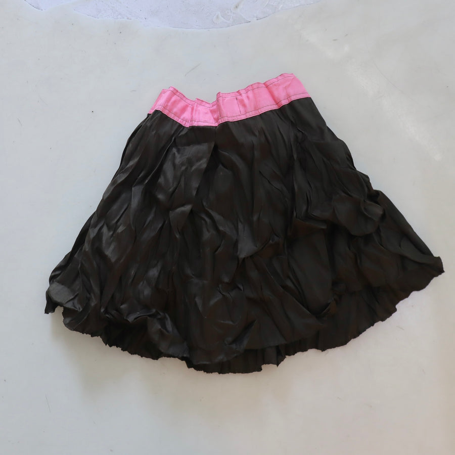 NONG RAKWRAP SNAP PLEATED CONTRAST SKIRT