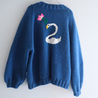 SOFIO GONGLI WAVE KNIT CARDIGAN BLUE