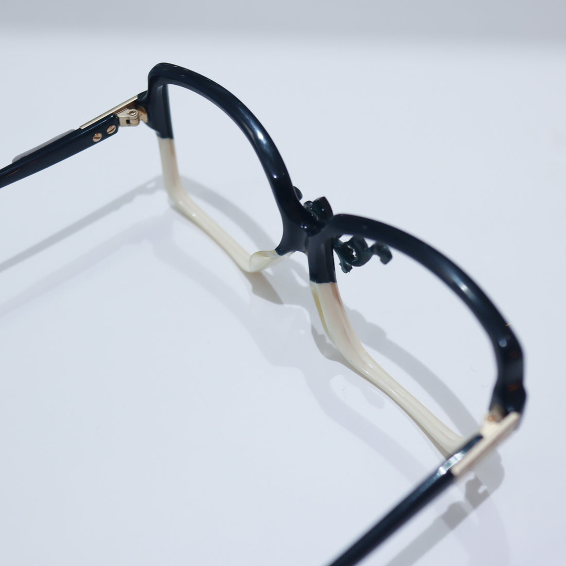 ANIGIG  MOLDING GLASSES NAVY×IVORY
