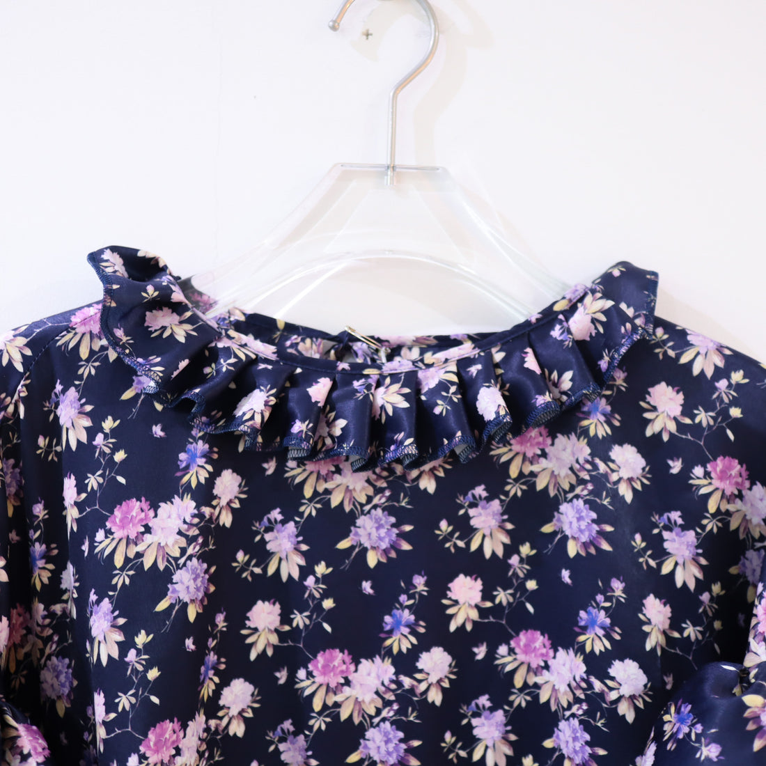 ANIGIG  FLORIS DRESS FLOWER NAYV x PINK LAVENDER