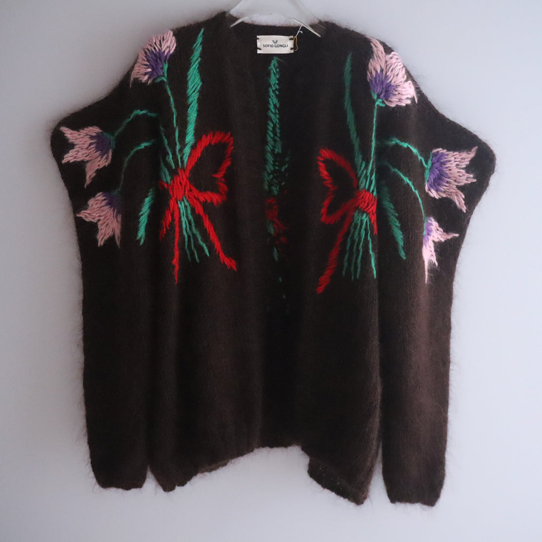 SOFIO GONGLI  FLOWER KNIT CARDIGAN "C"