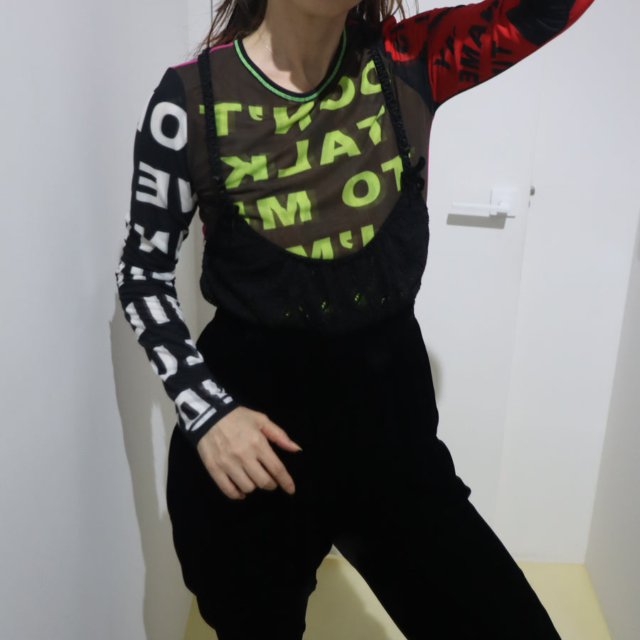 CHOPOVA LOWENADON’T TALK TO ME MESH L/S TOP