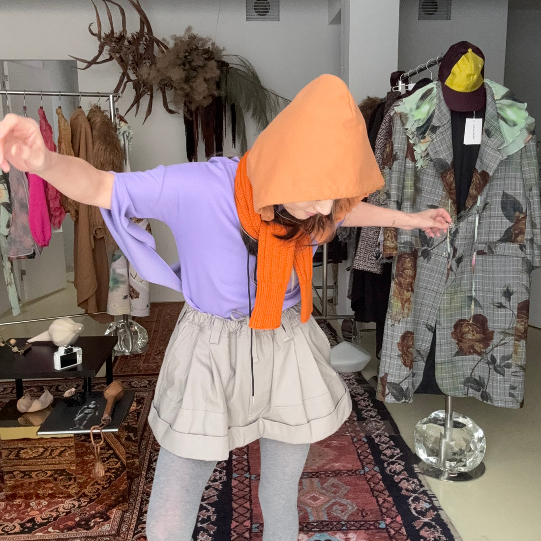 MERYLL ROGGE  MINI WORKWEAR SKIRT CLAY