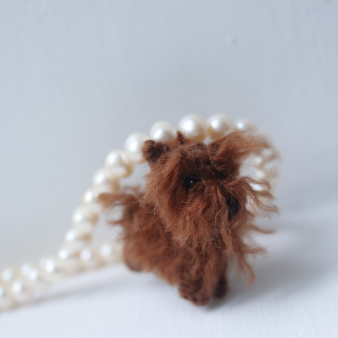 MINITURE FLUFFY  DOG”BROWN"