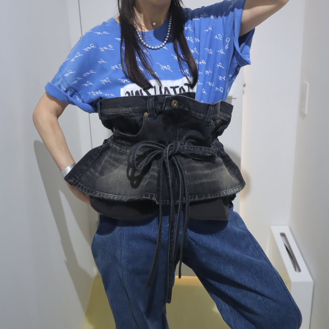 MIKIOSAKEBE  MINI DENIM SKIRT