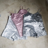 ANIGIG  SILVER METALIC CAMISOLE