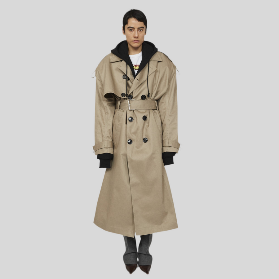 MERYLL ROGGETRENCH COAT WITH DETACHABLE HOOD