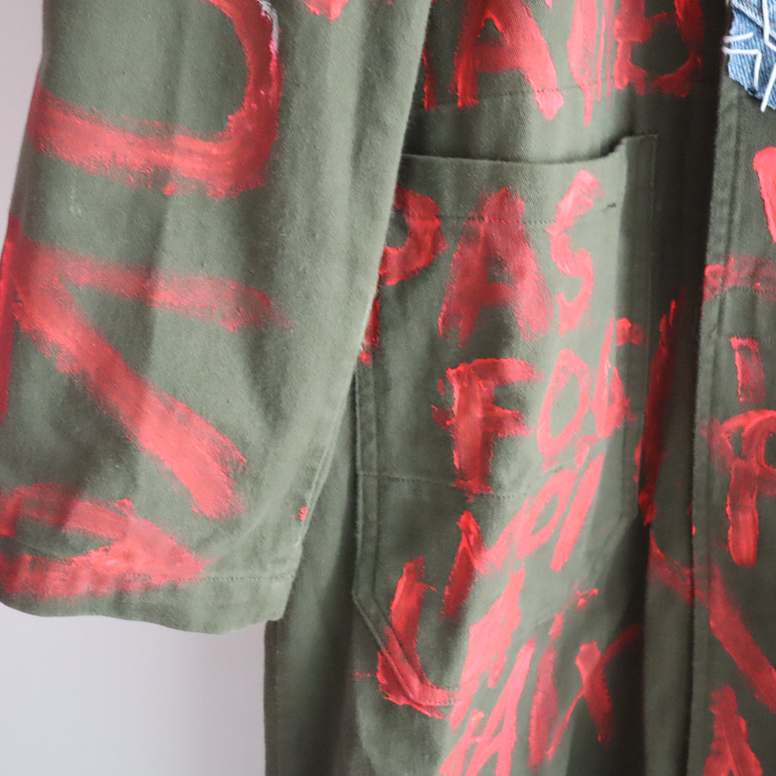 VAVA DUDU  HAND-PAINTED DENIM PATCH COAT