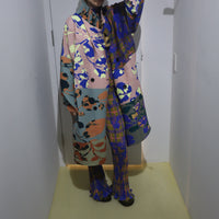 JULIA HEUER  JOHAN HANDPLEATED COAT IN
PATCHWORK INGRID